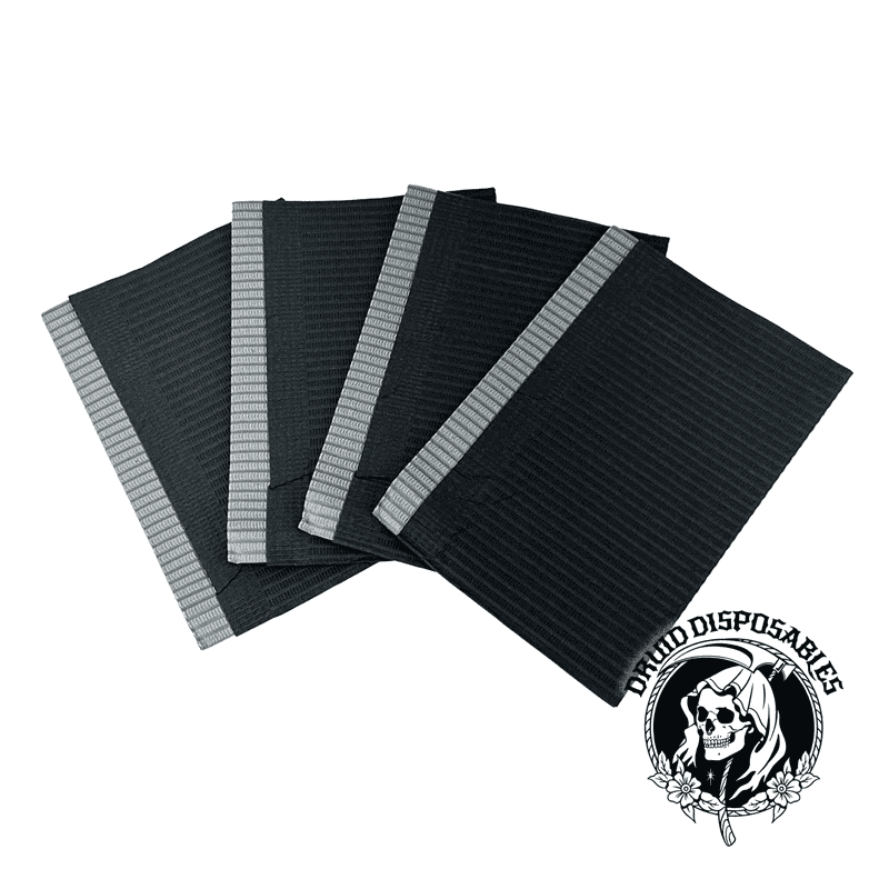 Black Lap Cloths - Druid Disposables - Alliance Tattoo Supply