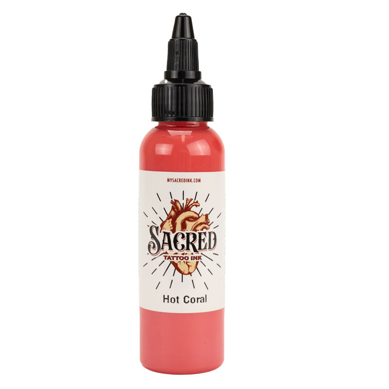 Sacred Ink Hot Coral tattoo ink bottle