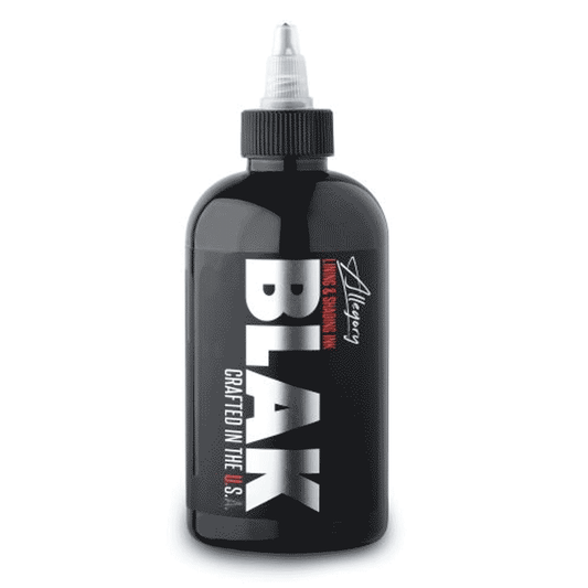 Allegory Blak 8oz black tattoo ink bottle