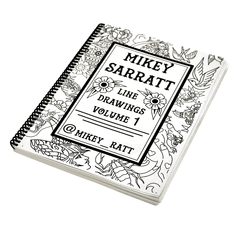 Mikey Sarratt Sketchbook: American Traditional Tattoo Line Drawings