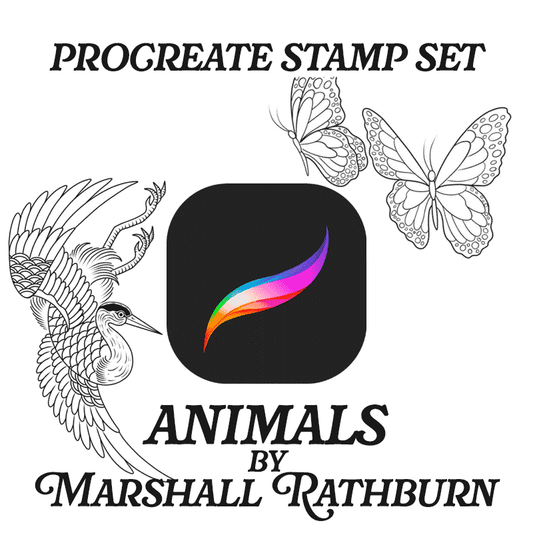 Marshall Rathburn Procreate Stamp Set - Animals