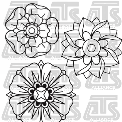 Mikey Sarratt Pinwheel Flowers Stamp Set — 25 Procreate Brushes