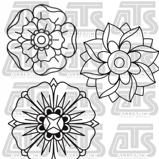 Mikey Sarratt Pinwheel Flowers Stamp Set — 25 Procreate Brushes