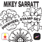 Mikey Sarratt Pinwheel Flowers Stamp Set — 25 Procreate Brushes